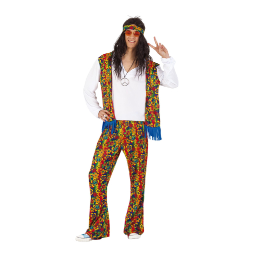 Parrucca Hippie Boland John Per Adulto - Costume Fantasia Anni '70