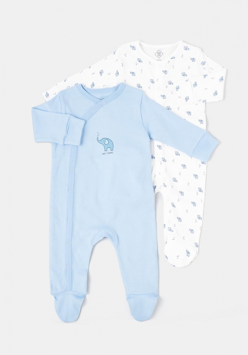 Pack 2 pijamas pelele sostenibles de recién nacido Unisex TEX