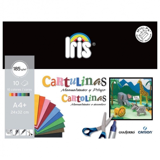 Minipack  A4 10 Hojas Cartulinas de Colores Canson