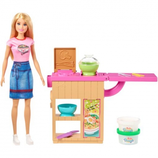 Barbie - Muñeca y Conjunto de Juego para hacer Noodles de Barbie