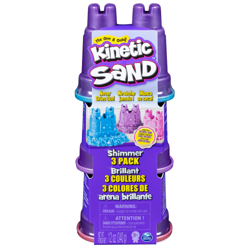 Kinetic Sand Shimmer Multipack Pack 3 Colores Arena Brillante +3