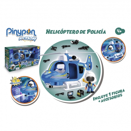 Pin y Pon Action Helicóptero Policía Pinypon +4 años