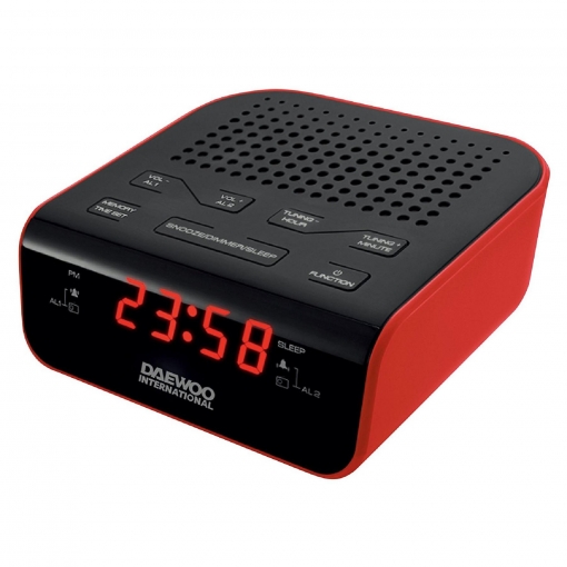 charla taquigrafía Recepción Radio Despertador Daewoo DCR-46 - Rojo | Las mejores ofertas de Carrefour