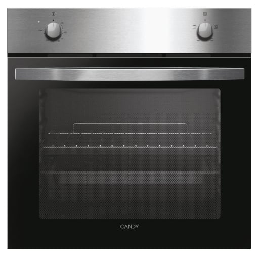 Horno convencional Candy FIDCP X200, 2100 W, 70 L, apertura abatible, 3 funciones de cocción, eficiencia A - Inox