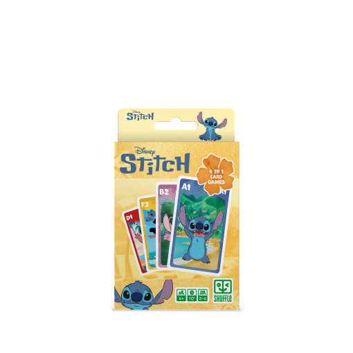 Disney Baraja Infantil Shuffle Fun 4 Juegos en 1 de Stitch, Juegos de ...