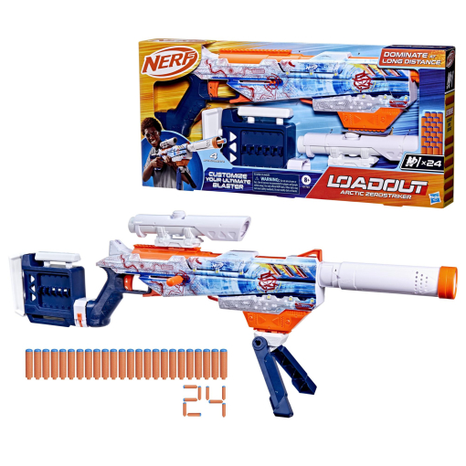 Nerf Loadout Arctic Zerostriker, Lanzador Personalizable, 24