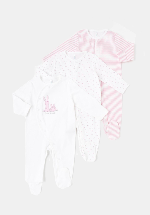 Pack tres pijamas pelele sostenibles recién nacido Unisex TEX | Las mejores  ofertas en moda - Carrefour.es