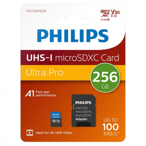 Tarjeta MicroSDXC Philips Ultra Pro Class 10 256GB + Adaptador