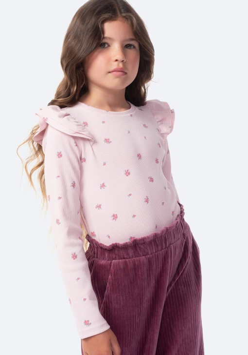 Camiseta de manga larga con volantes de Niña TEX | Ofertas Carrefour Online