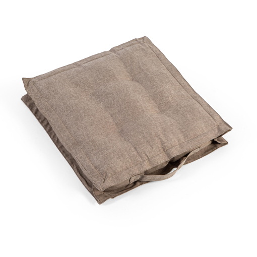 Juego De 4 Cojines De Suelo/Silla - 40x40 Cm, Grosor 8 Cm, 100% Algodón, Con Asa (Color Natural)