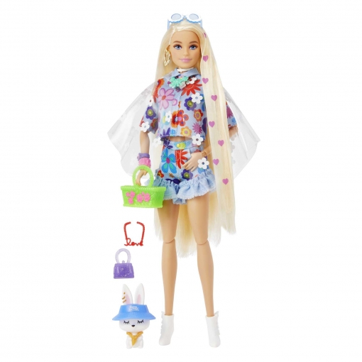 Barbie Muñeca Extra con Conjunto Flores +3 Años