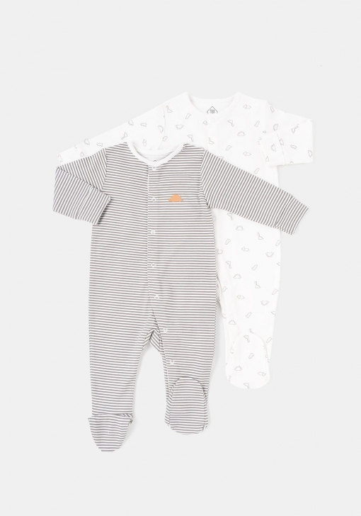 Pack dos pijamas peleles para recién nacido Bebé TEX