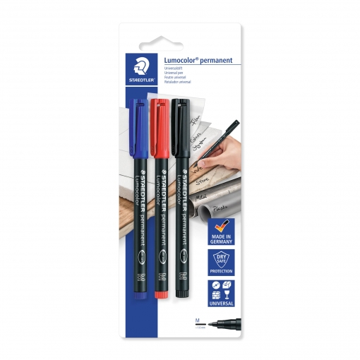 Pack 3 Rotuladores Permanentes Staedtler Lumocolor 317 1 mm