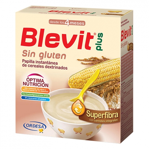 Papilla Infantil con Fibra Blevit Plus Superfibra sin Gluten 600 gr