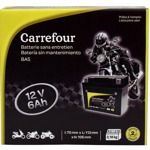 Podrido Tranquilizar porcelana Batería de Moto 12V 6AH Carrefour | Ofertas Carrefour Online