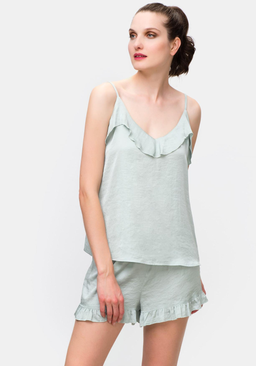 Pijama corto de tirantes con volantes TEX