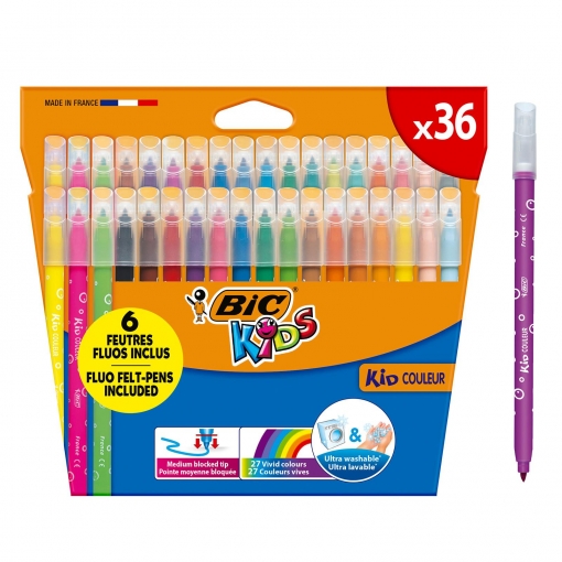 Rotuladores Ultralavables Kid Couleur Bic 36 ud