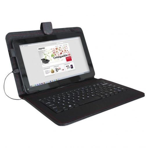Paseo junto a Peladura Funda Tablet + Teclado USB 9” Approx Appipck03 - Negra | Ofertas Carrefour  Online