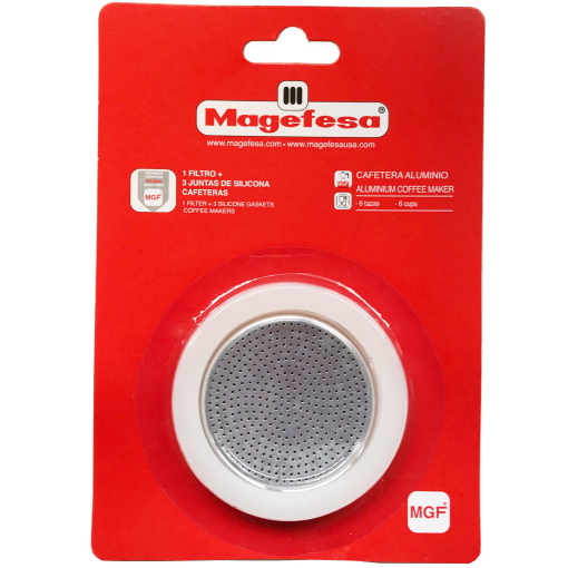 Set de 3 Juntas y Filtro de Silicona para Cafetera MAGEFESA 6tzs - Inox |  Las mejores ofertas de Carrefour