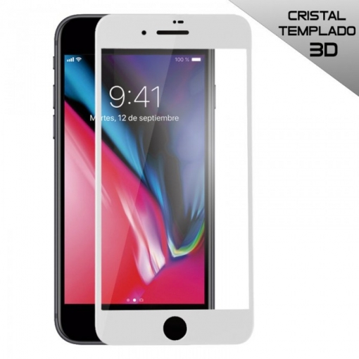 Nuevo Blanco 3D protector de pantalla de vidrio templado curvado para iPhone 7 8 6 Plus Plus Plus 