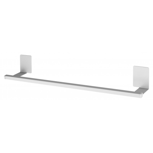 Toallero Adhesivo De 38cm Tubo Cuadrado Inox Lacado Blanco Mate Con 