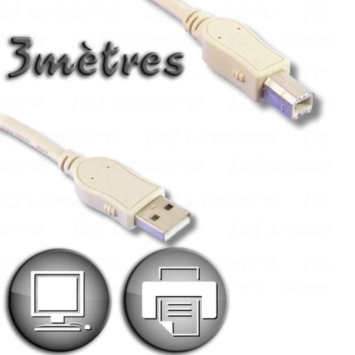 Usb 2.0 A Macho / Tipo B Macho Cable 3m con Ofertas en Carrefour | Las  mejores ofertas de Carrefour