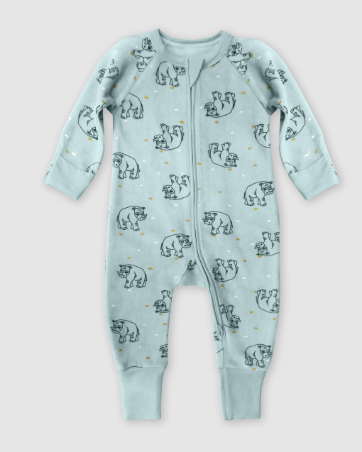 PIJAMA BEBÉ DE TERCIOPELO CRUDO OSO PRINCESA