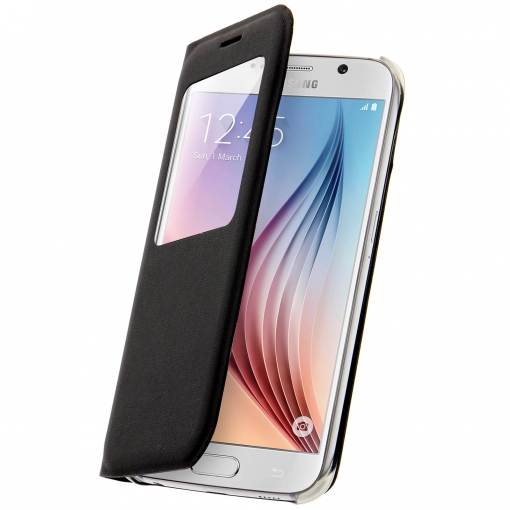 Funda Protectora Con Ventana Samsung Galaxy S6 – Negra