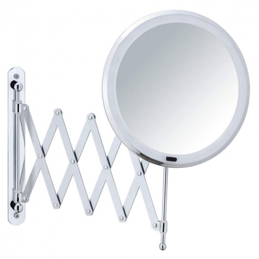 Espejo cosmético Talos Chios Ø 20 cm Aspecto Cromado posición del Espejo Ajustable Espejo de Aumento 3 aumentos 