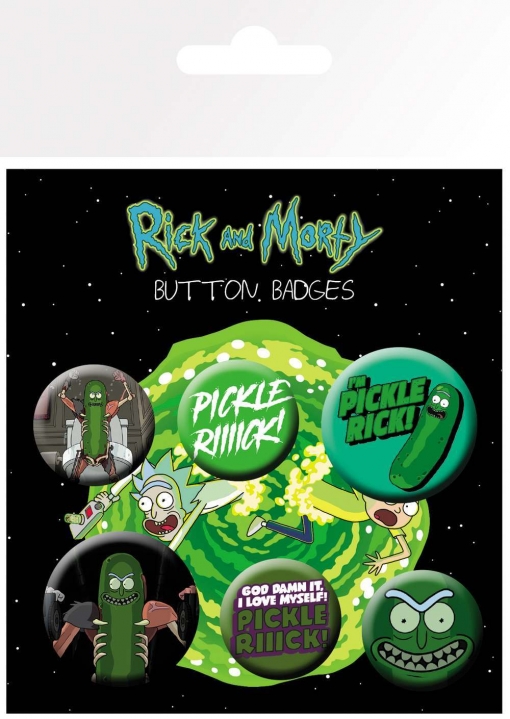 Pack De Chapas Rick Y Morty Pickle Rick