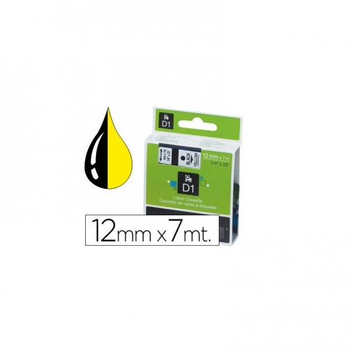 color negro sobre amarillo Fassport 10 paquete negro sobre etiqueta clara cinta para DYMO D1 43610 6 mm 0,64 cm