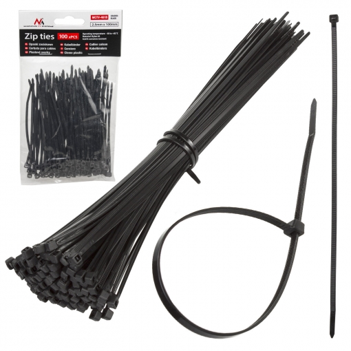 cierre automático color negro plástico nailon 100 bridas para cables de 150 mm 