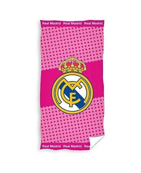 Serviette De Plage Real Madrid - 70x140cm - Microfibre Polyester - Logo Officiel - Pour Fans De Football