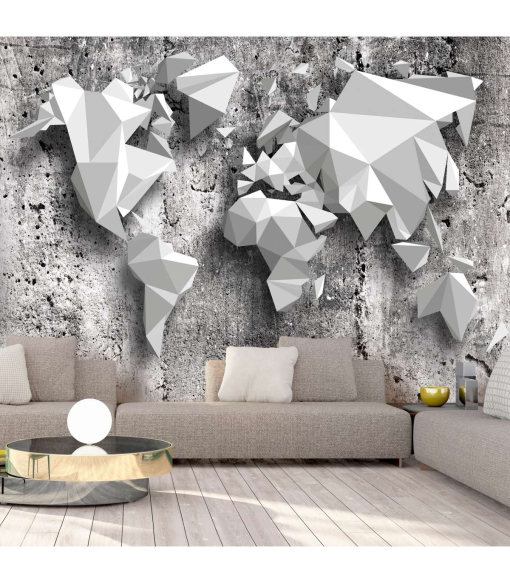 Fotomural World Map Origami Medidas 400x280 Con Ofertas En 