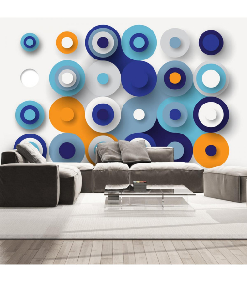 Fotomural Geometry Of Blue Wheels Tama o 400x280 Con Ofertas En 