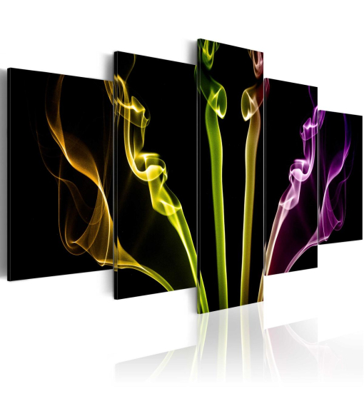 Cuadro Rayas Multicolores 5 Piezas Medidas 200x100 Con Ofertas 