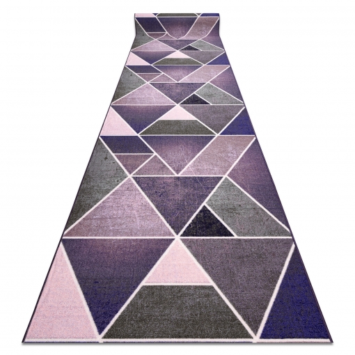 Alfombra De Pasillo Con Refuerzo De Goma Triangulos Violet 100 Cm 100x410 Cm