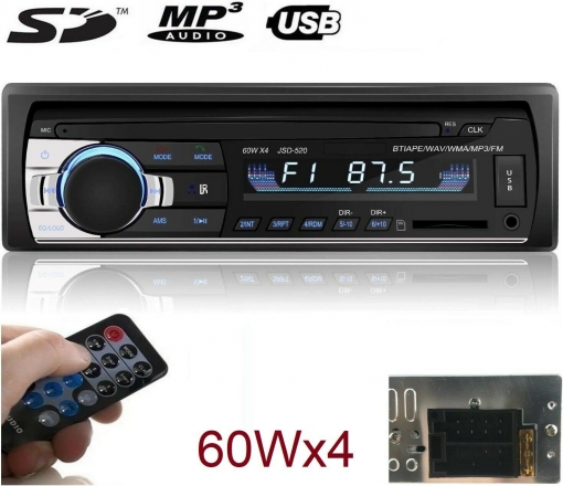 Radio para coche con bluetooth 60X4 MICRO-SD/USB/AUX FM MP3 Mando a distancia 