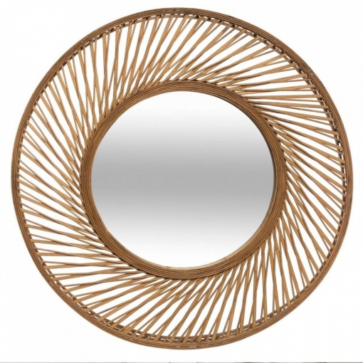 Espejo De Pared Espiral Bambú 72cm