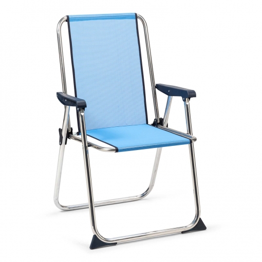 Silla De Playa Plegable Con Respaldo Alto 55x53x89 Cm Color Azul Ofertas en | mejores ofertas de Carrefour