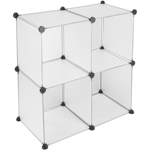 Armario Organizador Modular Estanterías de 4 Cubos de 35x35cm Metal Negro PrimeMatik 
