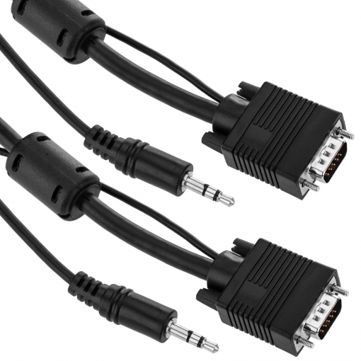 BeMatik Super cable VGA con jack de audio de 3,5 mm macho macho de 1 m 