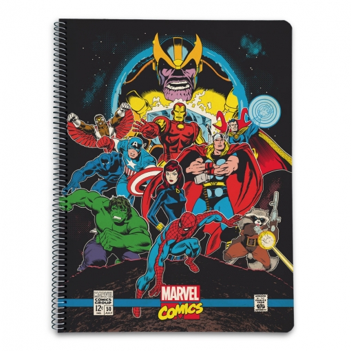 Cuaderno tapa polipropileno A4 5X5 microperforado Marvel comics avengers