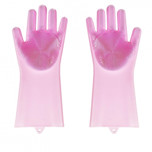 183693 Guantes De Silicona 2 En 1 Con Esponja Glove Better Multifuncional | Rosa