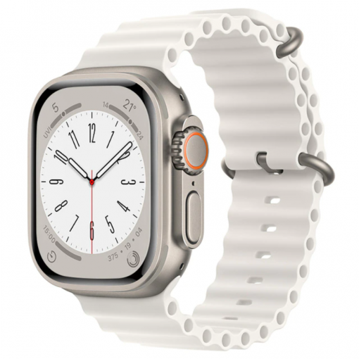 Correa De Silicona Compatible Con Apple Watch 42/44/45/49m Blanco
