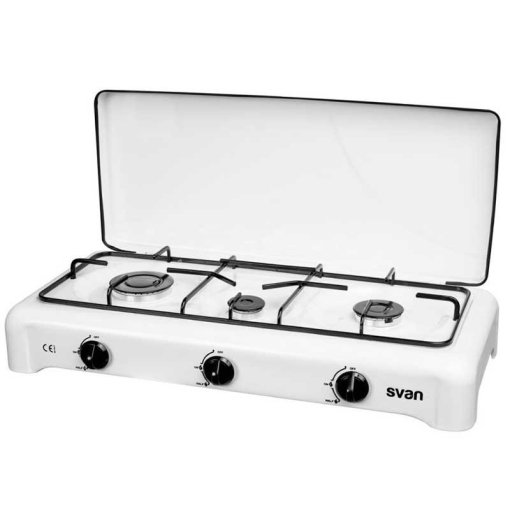 Hornillo 3 Fuegos Gas C/tapa 60x33cm Algon