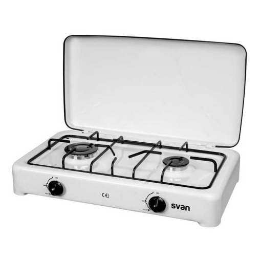 Hornillo De Gas Svan Hs200 2 Fuegos 3,67kw Control Mecánico Blanco 13x60x33  Cm con Ofertas en Carrefour | Las mejores ofertas de Carrefour