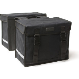 New Looxs Alforjas Canvas Deluxe 46l Impermeables Lienzo Negro Con Reflectantes  (39x33x18 Cm)