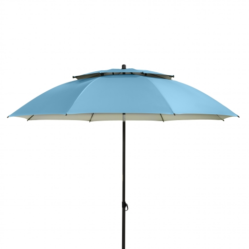 Azul 265918 Sombrilla y tienda 2 en 1 para la playa con tela parasol en velcro 