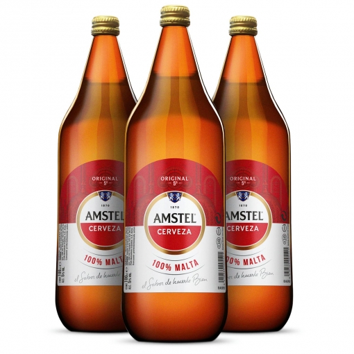 Cerveza Amstel botella 1 l.